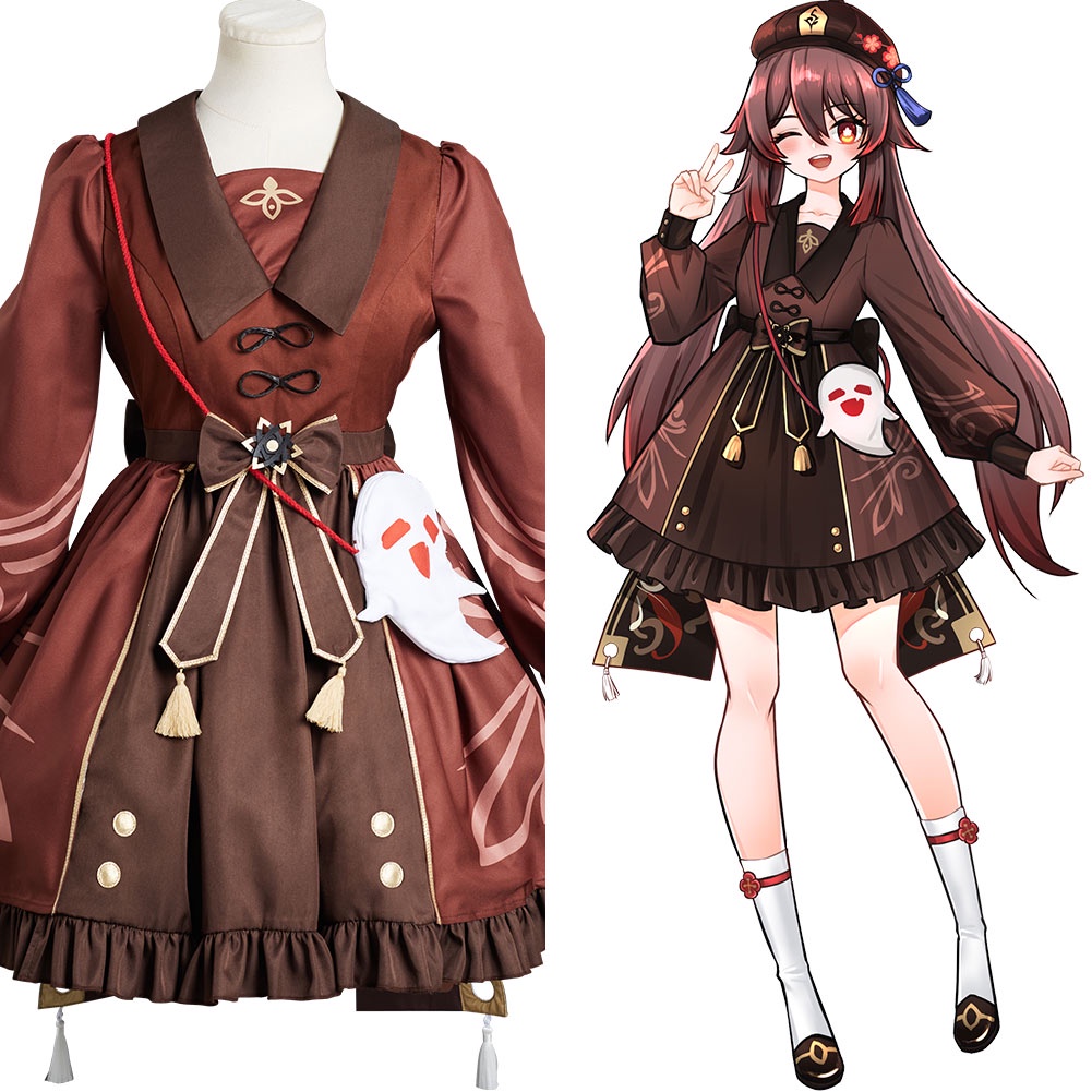 Genshin Impact Hutao Cosplay Costume Lolita Dress Outfits Halloween Carnival Suit Shopee 