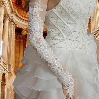 Bride Long Hollow Lace Wedding Gloves Lengthened Fingerless Bridal Gloves Wedding Accessories