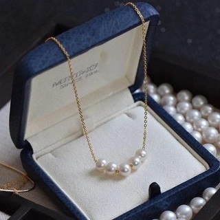 [Maii] NS247 Korean Smile Sea Pearl Beads Stainless Steel Necklace