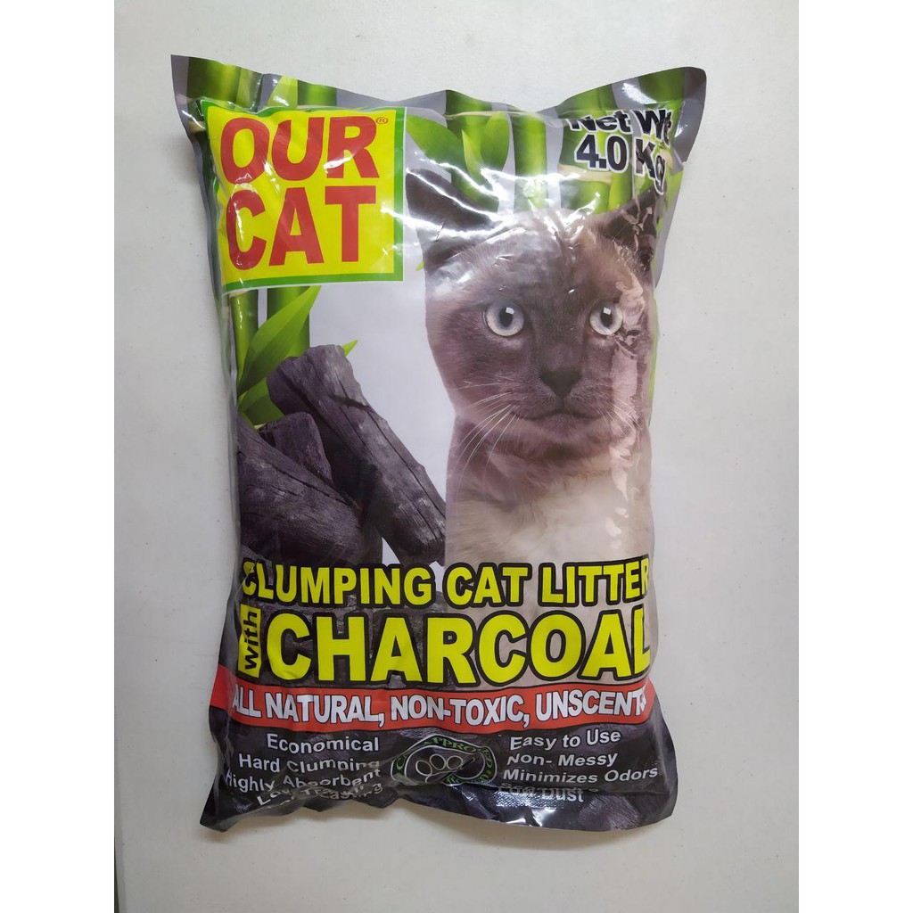 OUR CAT clumping cat litter CHARCOAL 4kgs Shopee Philippines