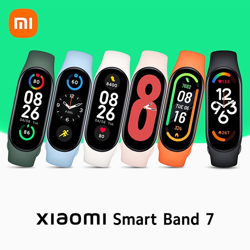 【COD】2022 NEW Xiaomi Smart Band 7  1:1 smartwatch IP67 Bluetooth 5.0 waterproof large dial design monitors blood pressure sports fitness Watch PK M6 M5 M4 M3