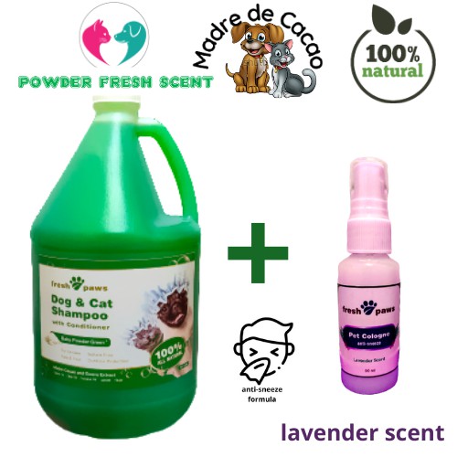 Dog Shampoo Green And Dog Cologne Spray Anti Sneeze Lavender Scent pet