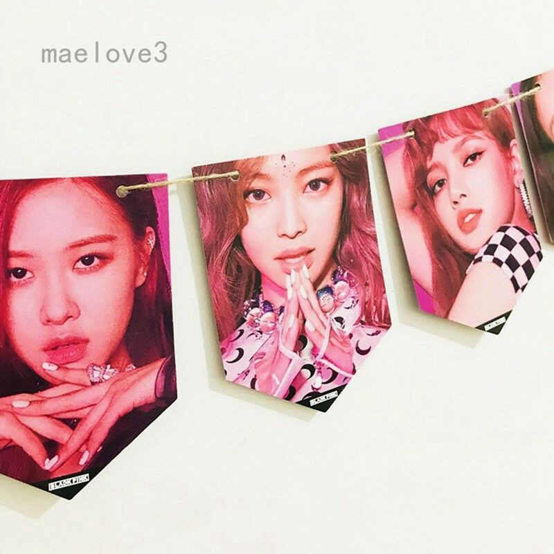 Maelove3 Kpop Bts Twice Blackpink Paper Flag Poster Hd Hang Up Photo Banner Home Decor Shopee Philippines