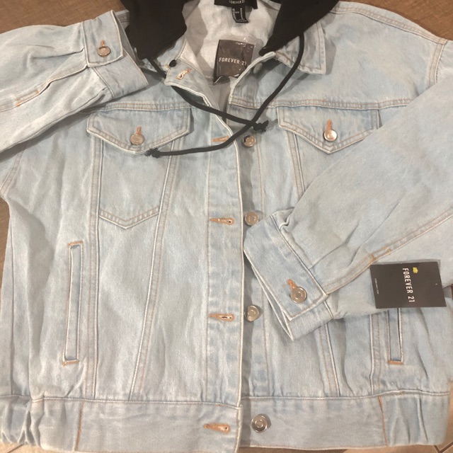 denim jacket with detachable hood