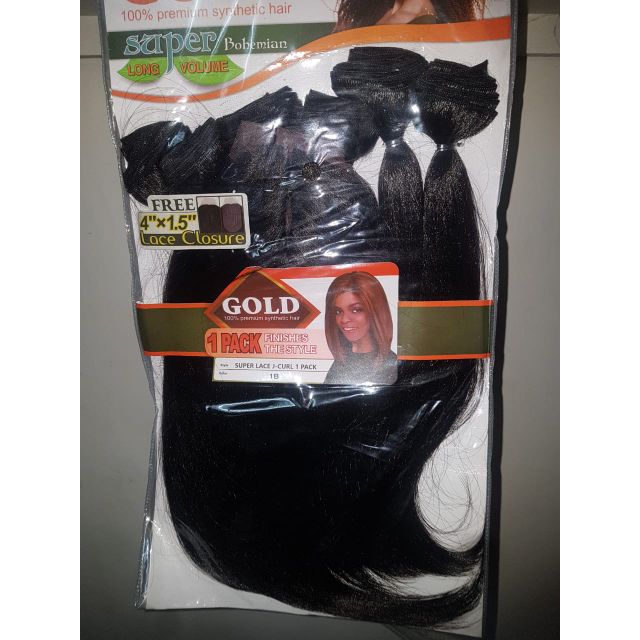 GOLD 100% premium synthetic hair weave on | Shopee Philippines