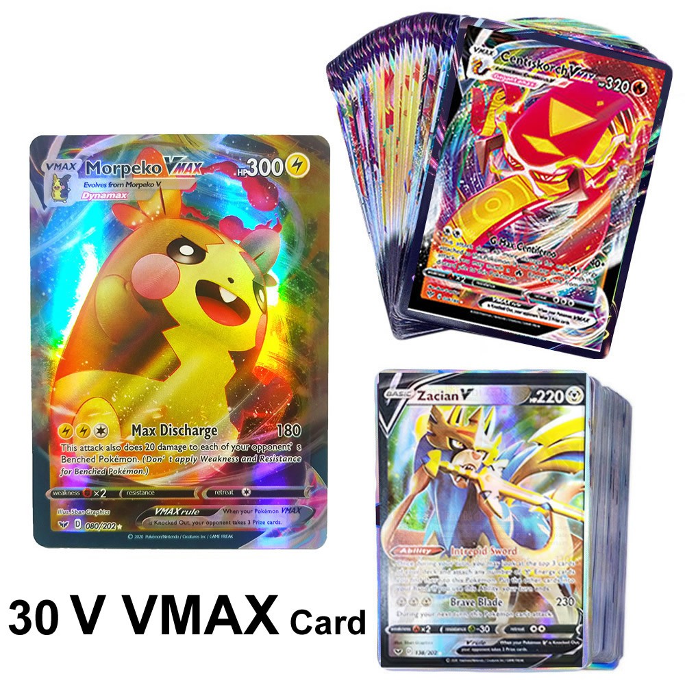 30pcs Pokemon V Vmax Shining Cards English Takara Tomy Trading Battle Game Card Collection Booster B Shopee Philippines