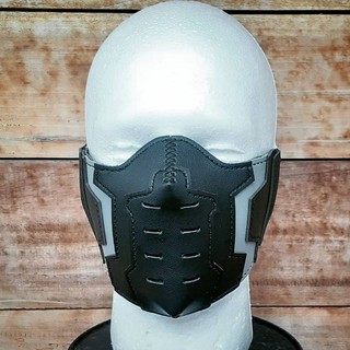 Handcrafted Winter Soldier leather face mask w/Activated Carbon filter Synthetic leather