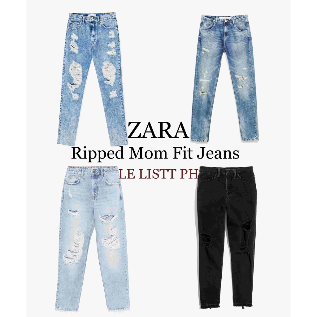 zara ripped boyfriend jeans