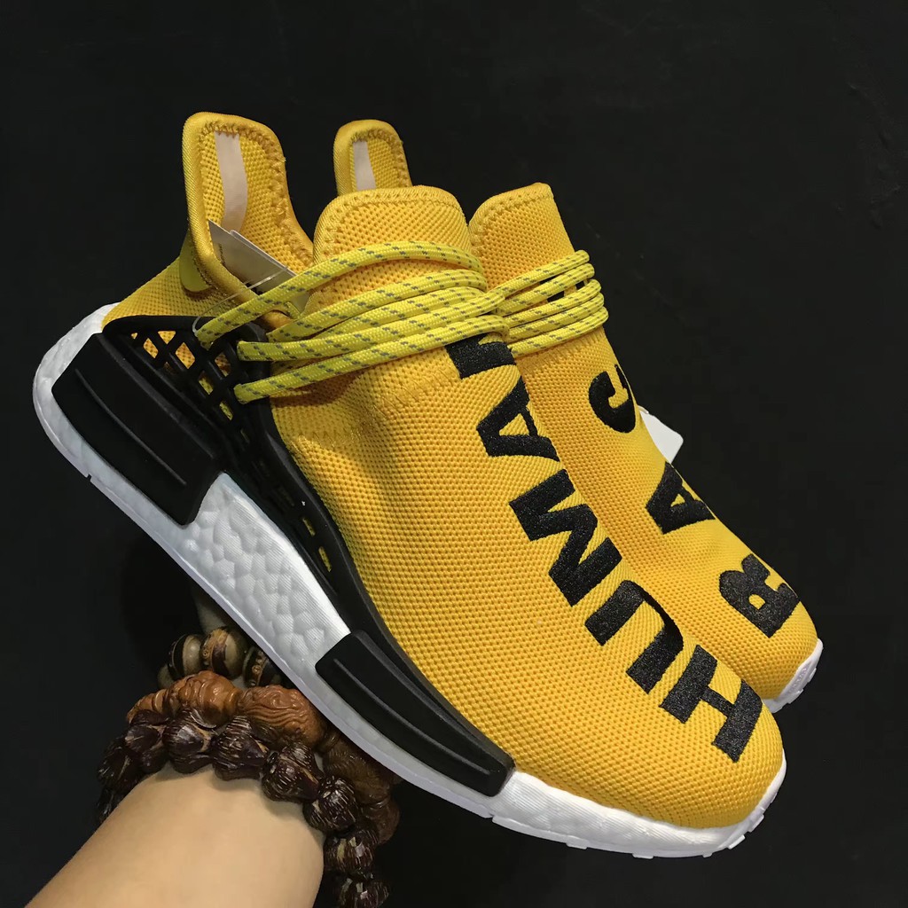 original Pharrell x adidas nmd human racer ecooocx yellow color men sport shoe | Shopee Philippines