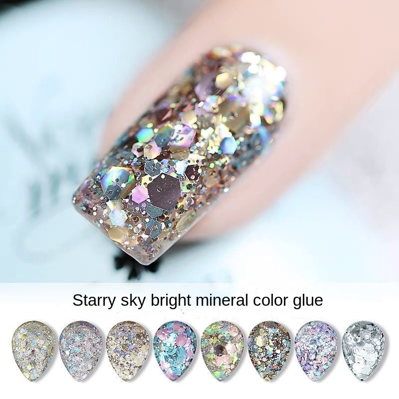 Japanese canned Nail Polish Gel New bright starry sky Large Sequin ...