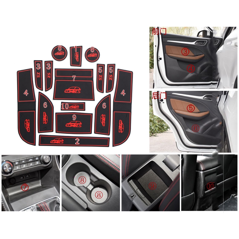 For Mg Zs Interior Door Pad Cup Non Slip Mats