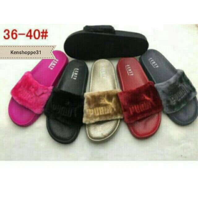 fenty fur slippers