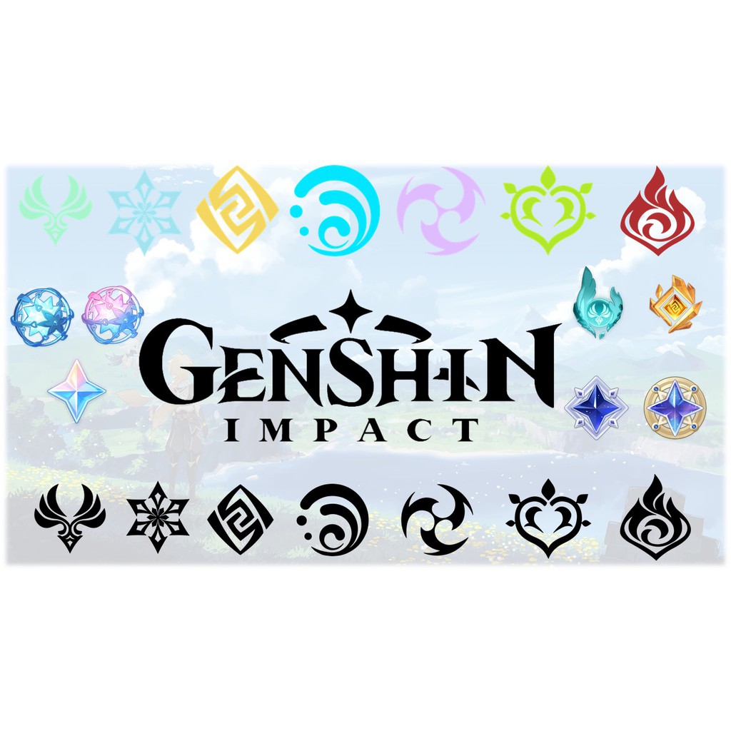 Genshin Impact Icons Logo Vinyl Sticker Transparent Matte Or Glossy Waterproof Shopee Philippines