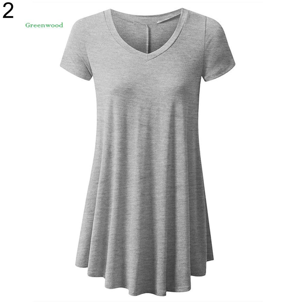 women's v neck t shirt dress