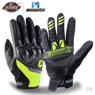 Masontex Carbon Fiber Motorcycle Gloves Touch Screen Bike Riding Full Finger Gloves Moto Motocross Glove
