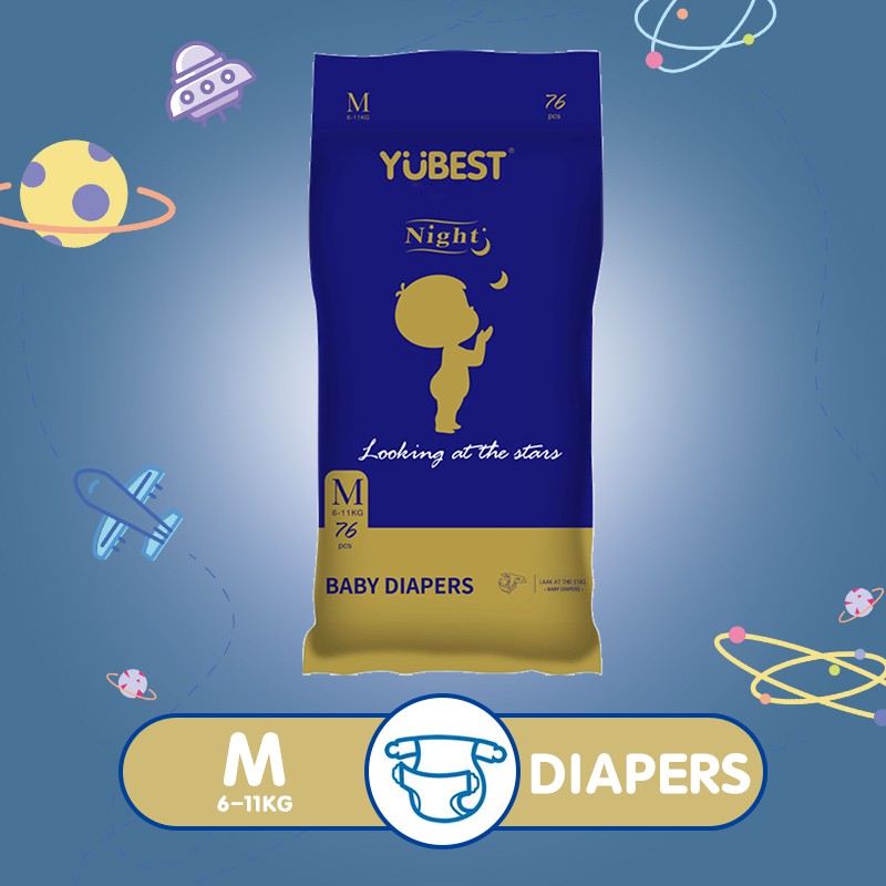 Yubest/ Baby Taped Diapers Newborn Bundle Pack Medium Size 76pcs