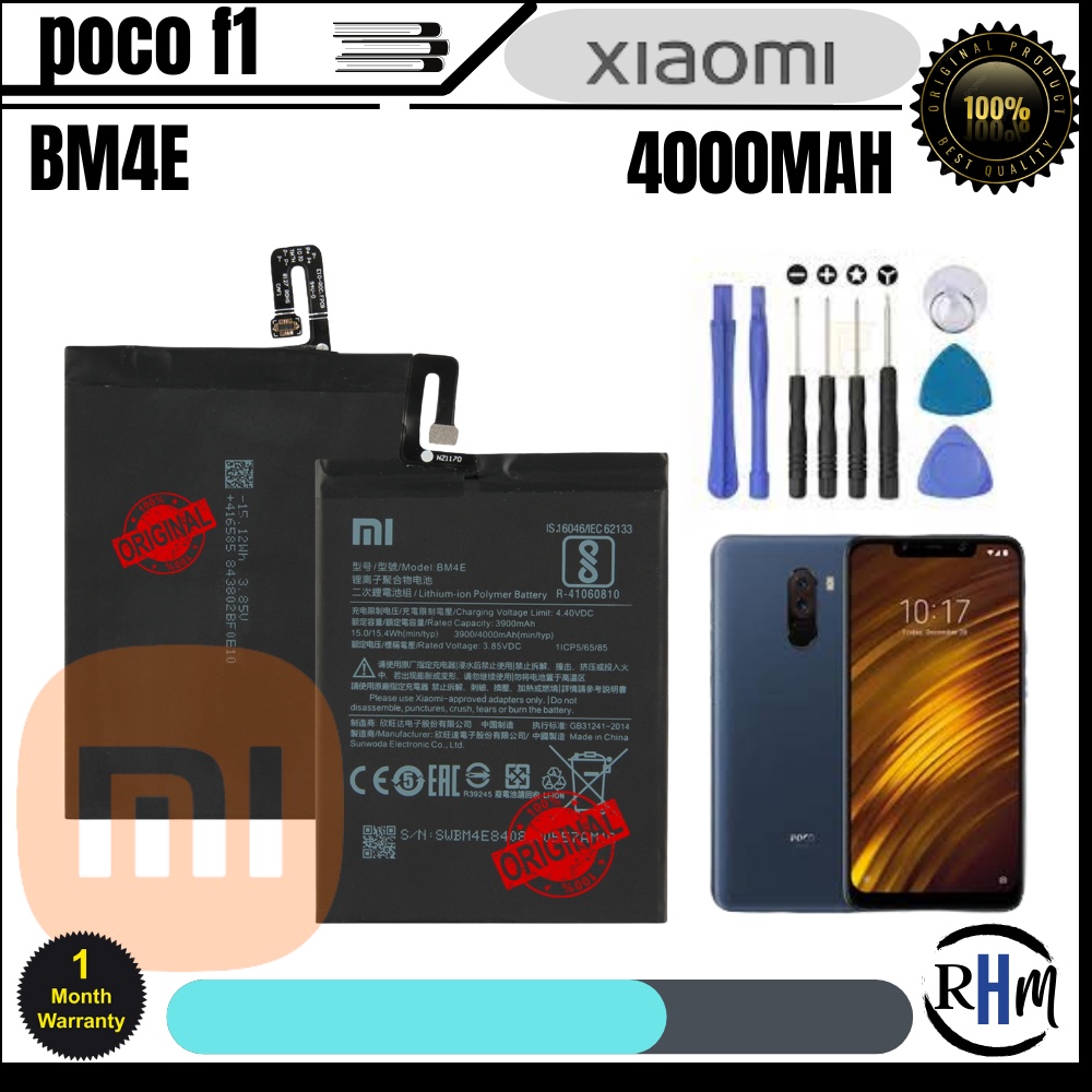 Xiaomi Mi Poco F1 Battery Model Bm4e 4000mah Original Lithium Ion Li Polymer Battery Free 4326