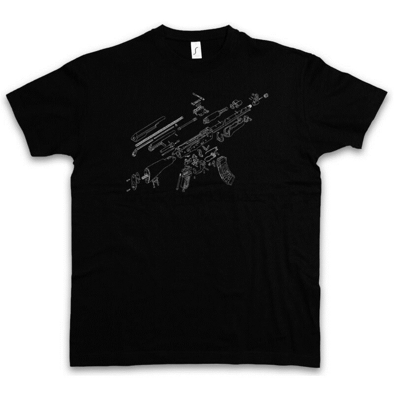 Ak47 Blueprint T Shirt Blaupause Gewehr Maschinengewehr Ak 47 74 Gun Mg ...