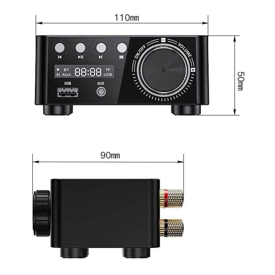 Mini Audio HiFi Bluetooth 5.0 HiFi Power Amplifier Class D Tpa3116 Digital  Amp USB Sound Card AUX 50W*2 Home Audio with Pannel Control | Shopee  Philippines