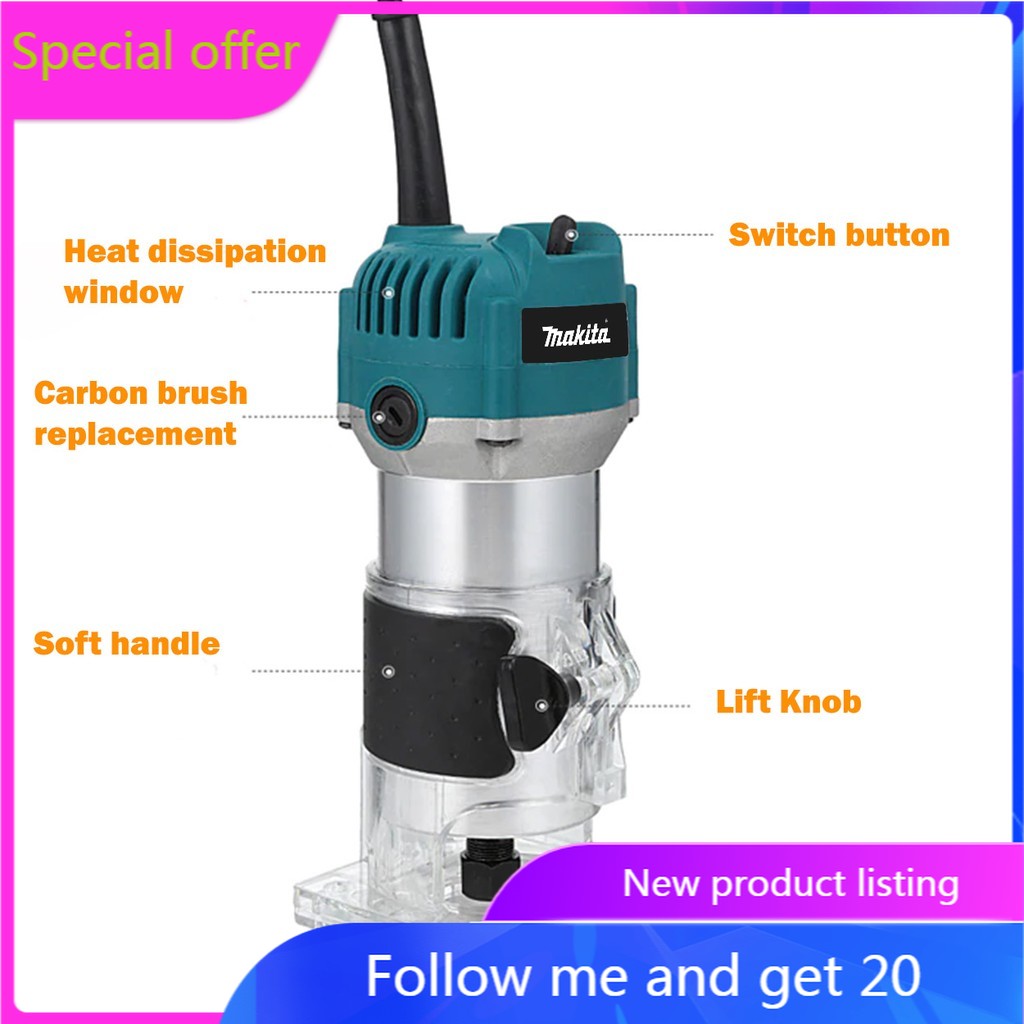 Makita Power Tools Palm wood Router/Electric Wood Trimmer Shopee