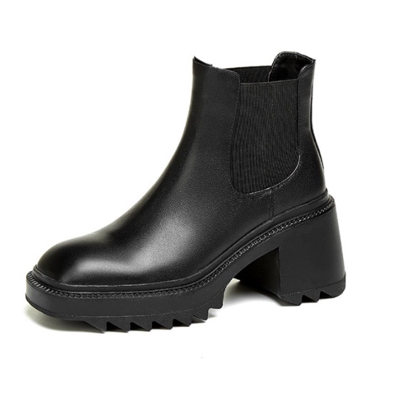 JEIKY. Ladies BV Style PU Leather Boots Rainproof Mid Heels #B353 ...