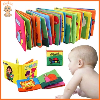 Keychild Washable Baby Books with rustle sound early educational soft cloth books for babies
