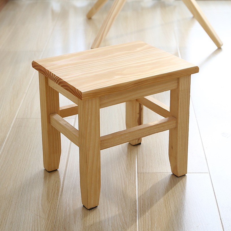 Solid wood small stool home small square stool adult low wooden stool