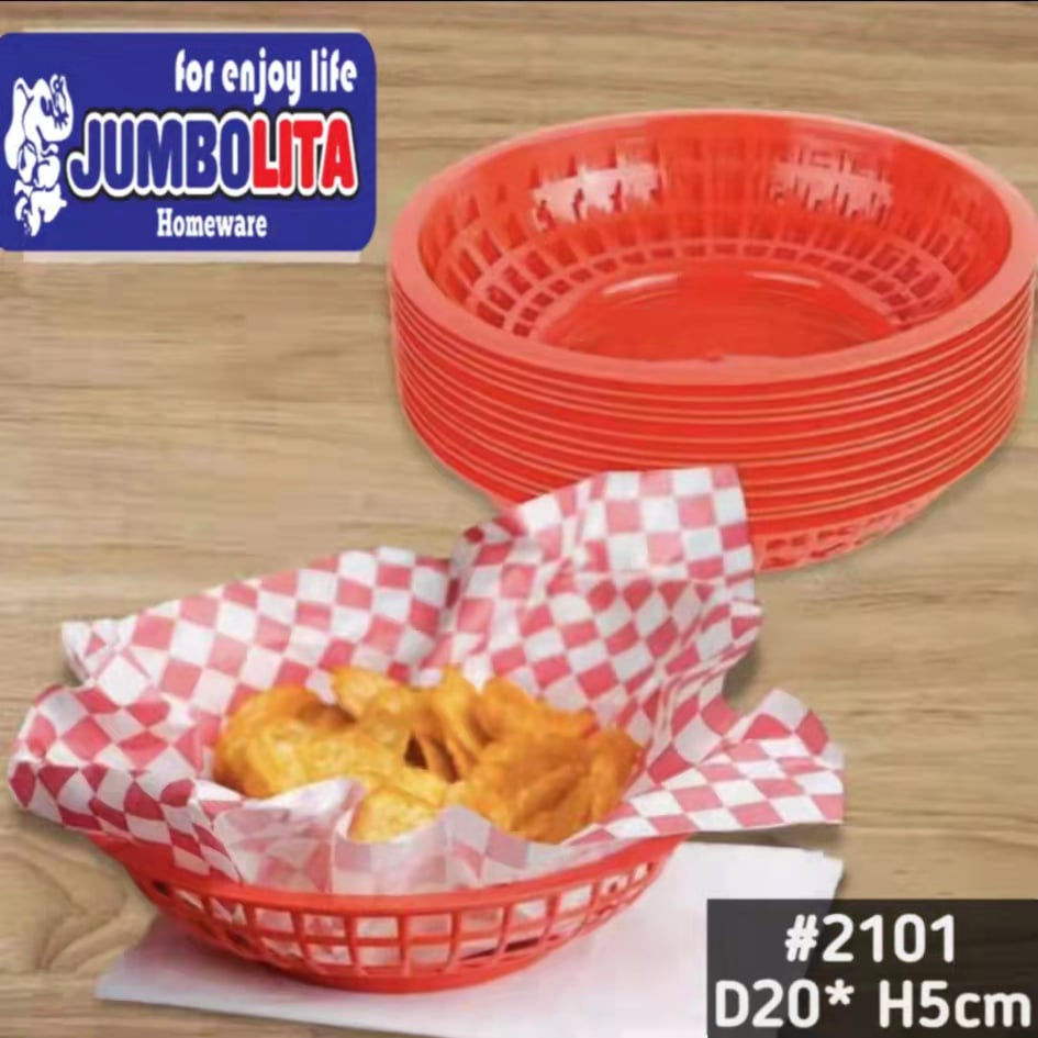 2101 Fast Food Round Tray Plate Multi Plastic Basket Tray Burger