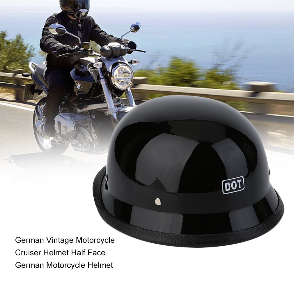 NL Matte Black Motorcycle Cruiser Half Face German Motorcycle Helmet