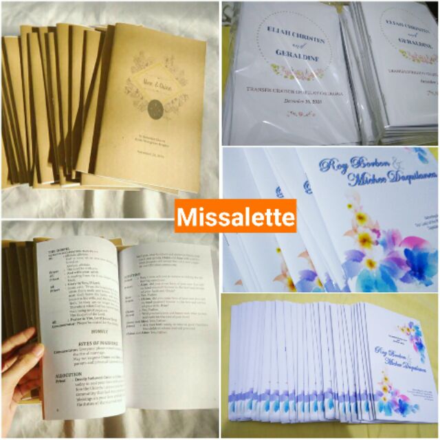 Missalette / wedding program (minimum 25 copies) Shopee Philippines