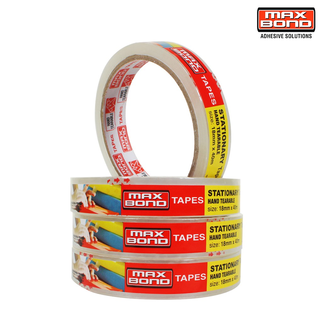 MAX BOND STATIONERY TAPE OPP CLEAR 18mm x 40m | Shopee Philippines