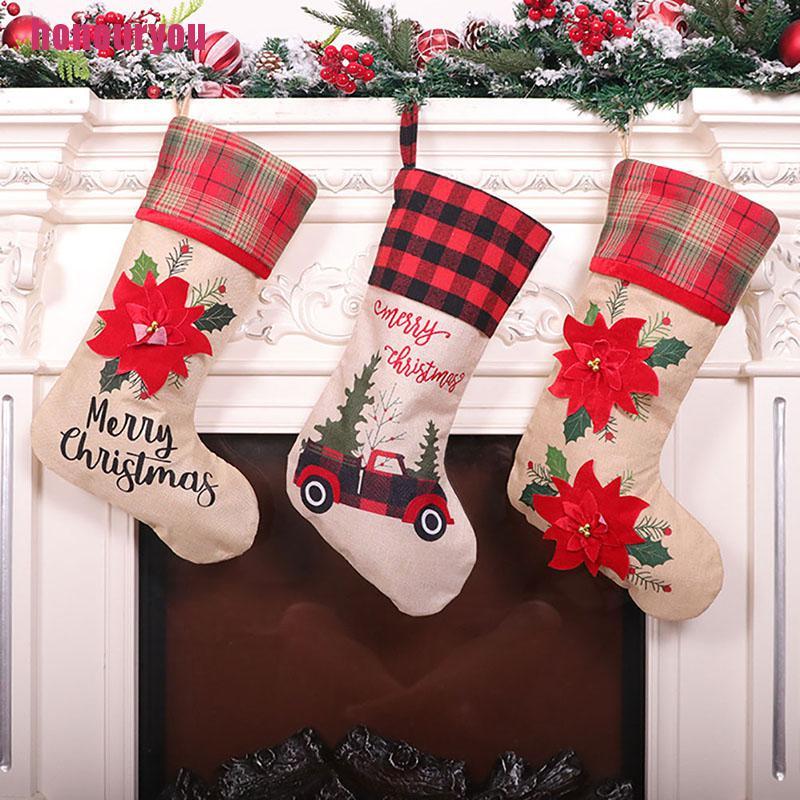 Honouryou Christmas Stocking Mini Sock Santa Claus Candy Gift Bag Xmas Tree Hanging Decor Shopee Philippines