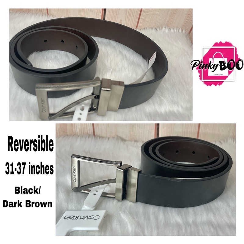 CK Belt for Mens (Reversible black/dark brown) Shopee Philippines