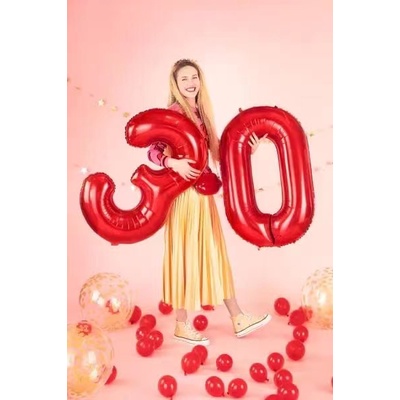 AGAR.SHOP RED 32 INCH Number Foil Balloon Giant Number Red Birthday Balloon Party Decoration Wedding