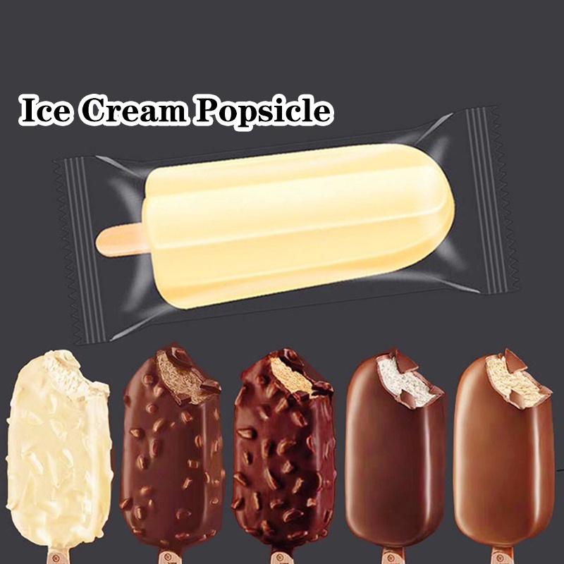 100pcs/set Plastic Ice Pop Bags Clear Ice Cream Popsicle Bags