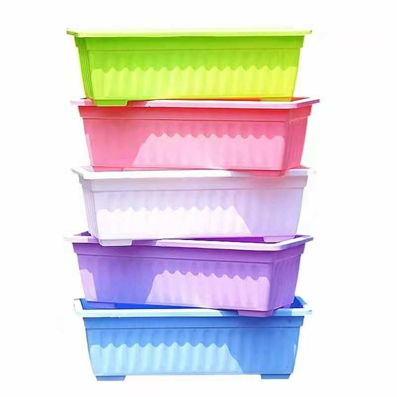 Colored Rectangle Plastic Flower Pots Plants Planters Shopee Philippines