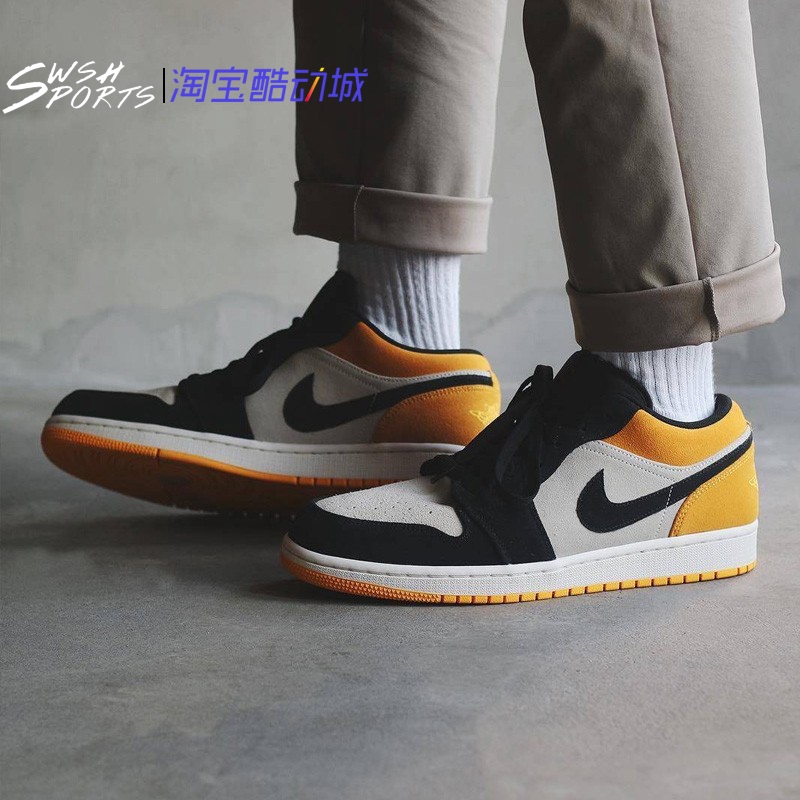 Air Jordan 1 Low Aj1 Black Yellow Toe Suede Low Top Basketball Shoes Men And Women 127 Shopee Philippines