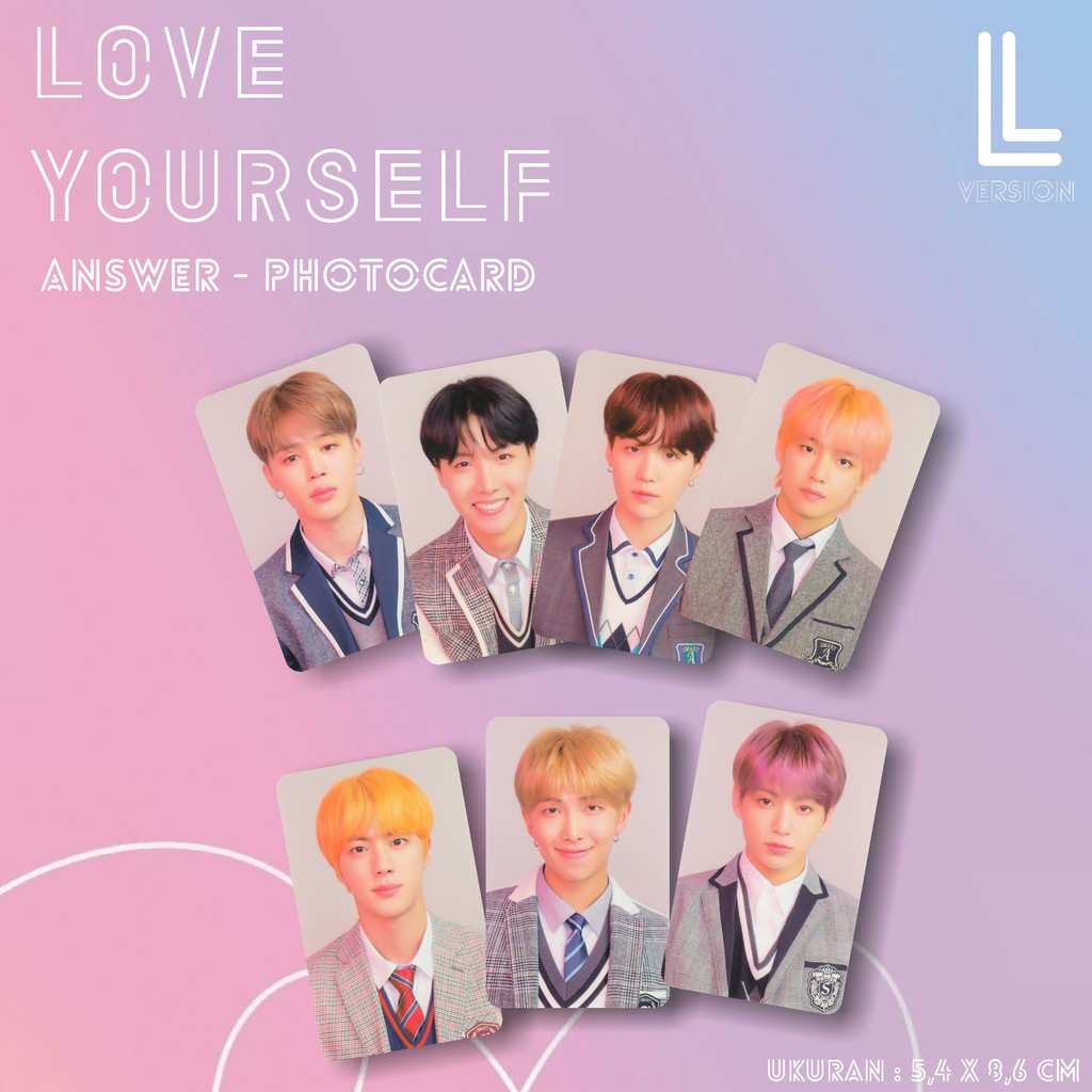 Photocard Bts Love Yourself Answer Ver L Unofficial Shopee Philippines