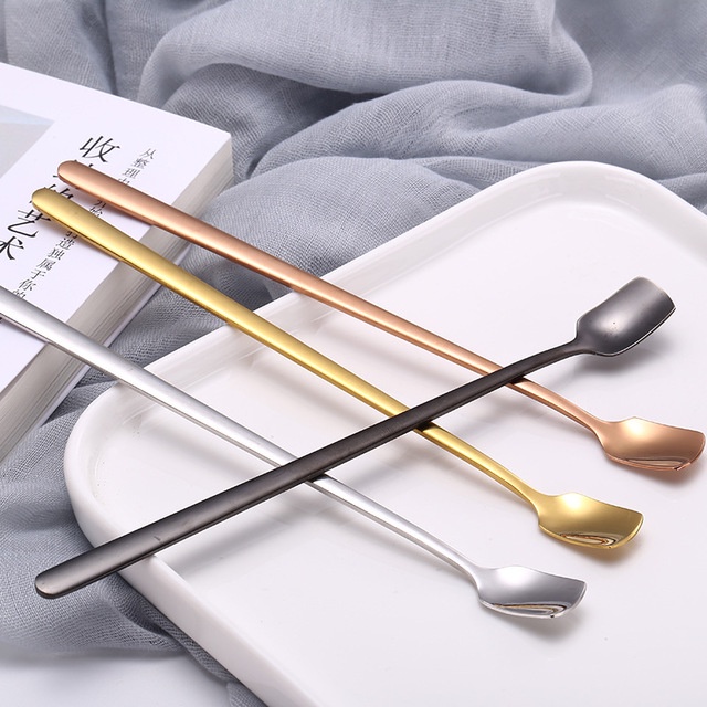 Stainless Steel Tableware Long Handle Dessert Spoon Plus Long Handle