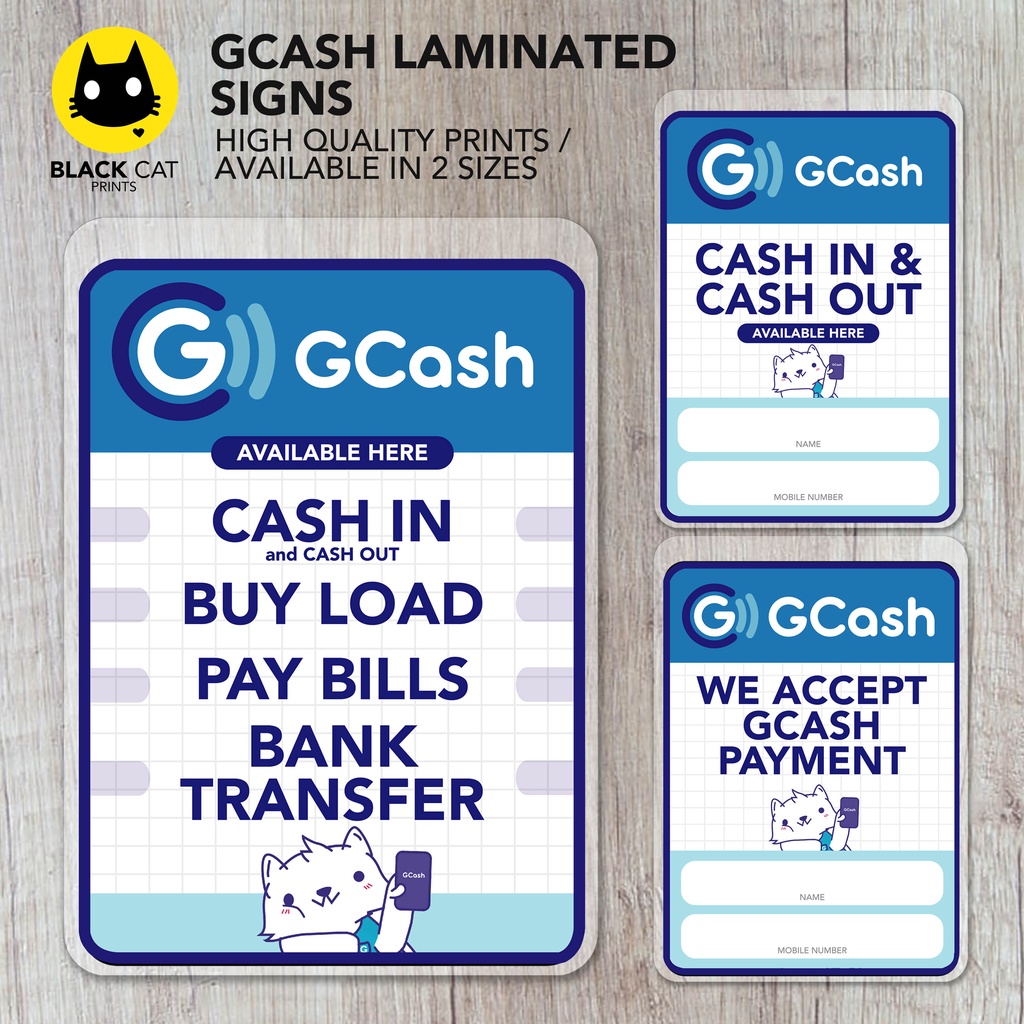 Gcash Rates Laminated A4 Size Signage Shopee Philippi 4170