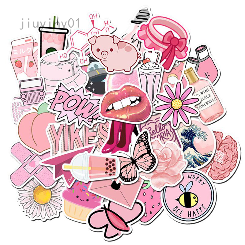 hydro flask stickers pink