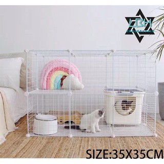 [COD&READY] 35*35CM Stackable Pet Dog Cat Rabbit Cage Free diy Random Game Fence Whitecombination