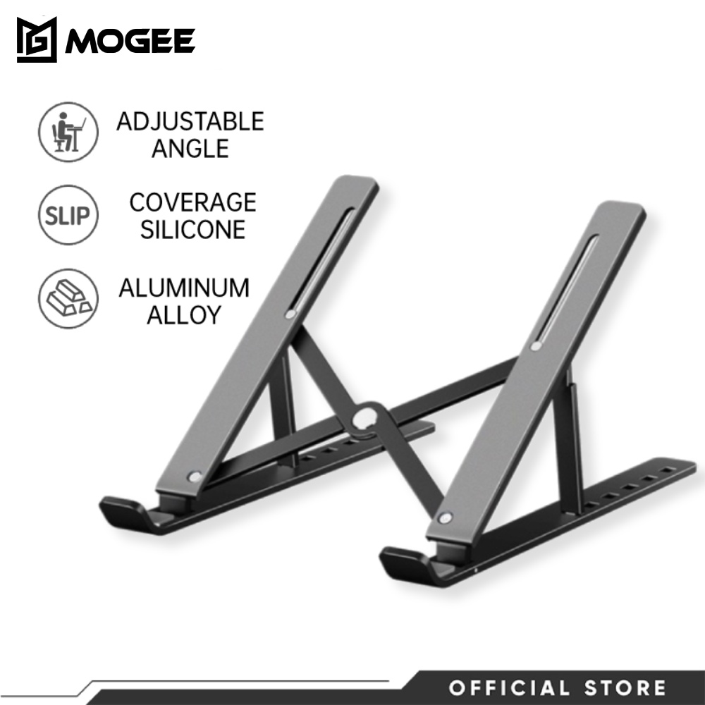 MOGEE Aluminum Alloy Foldable Laptop Stand Adjustable Laptop Holder ...