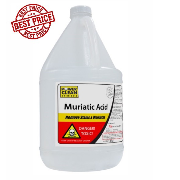 BEST PRICE Heavy Duty Muriatic Acid 1 GALLON Concentrated All Purpose Disinfectant Toilet Pool