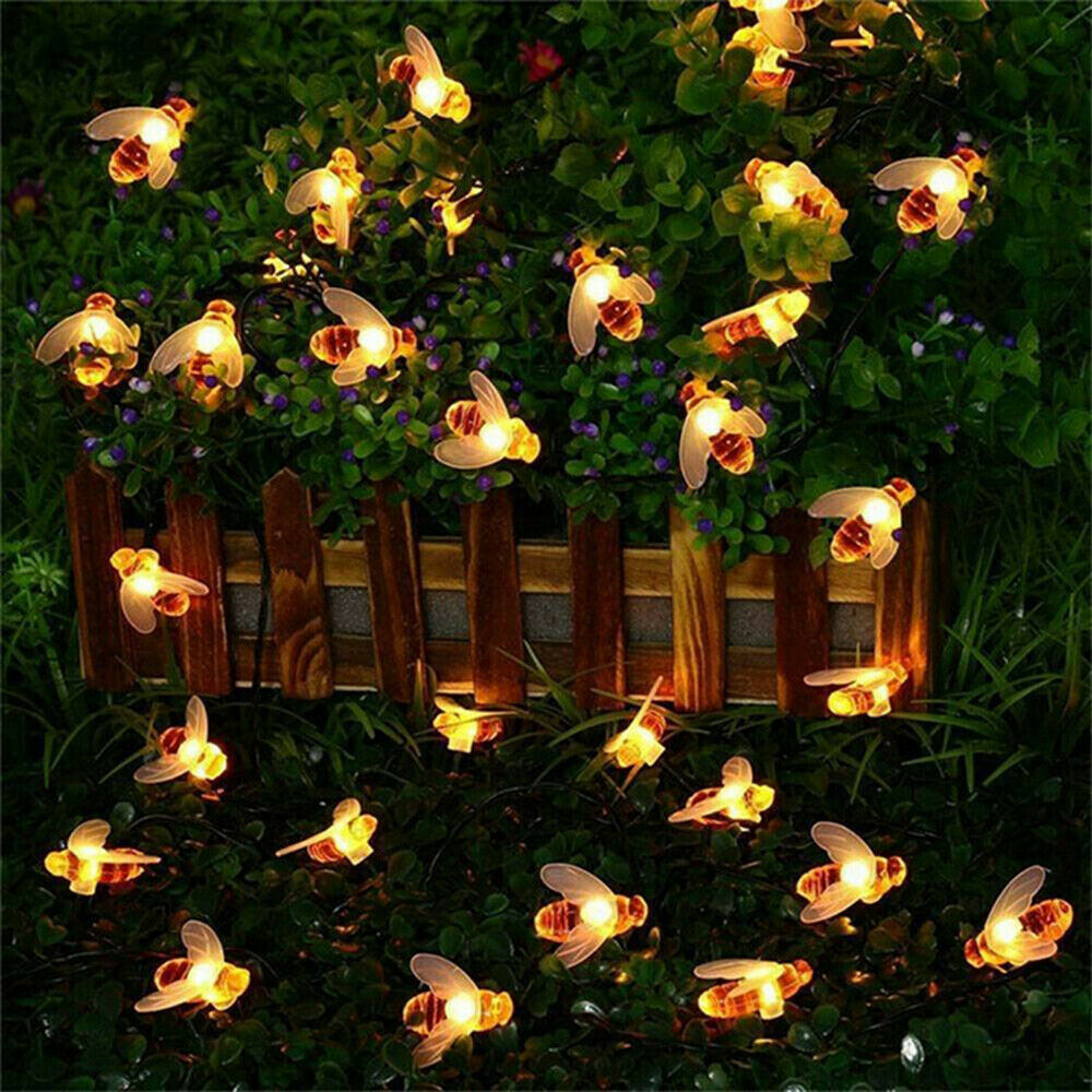 【Ready Stock/COD】Honey Bee LED String Fairy Light Outdoor Garden Fence Patio Christmas Lights