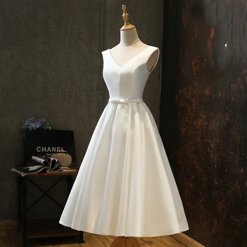 Women White Party Dresses Wedding Gown Formal Attire Dress | Shopee ...