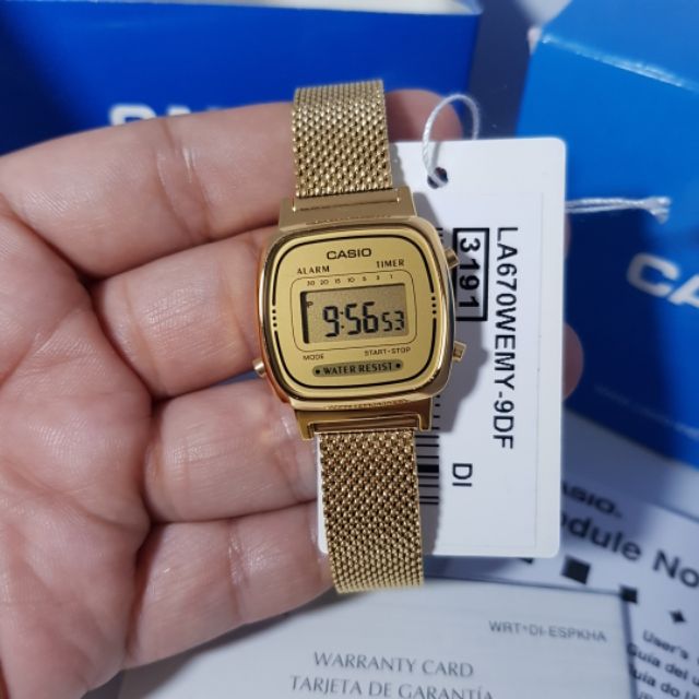 casio gold mesh watch