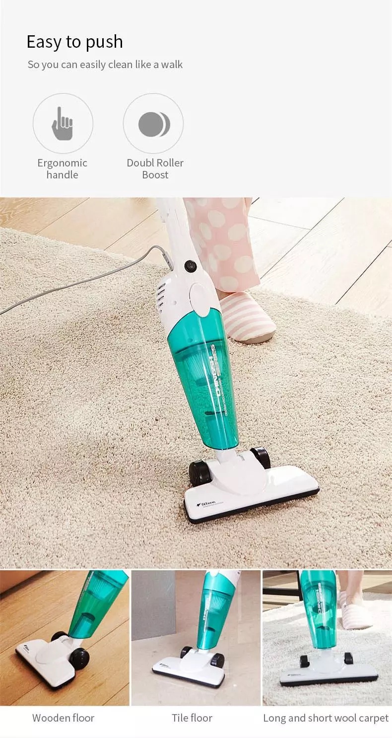 Deerma DX115C/DX118C Household Vacuum Cleaner Mini Handheld Pushrod