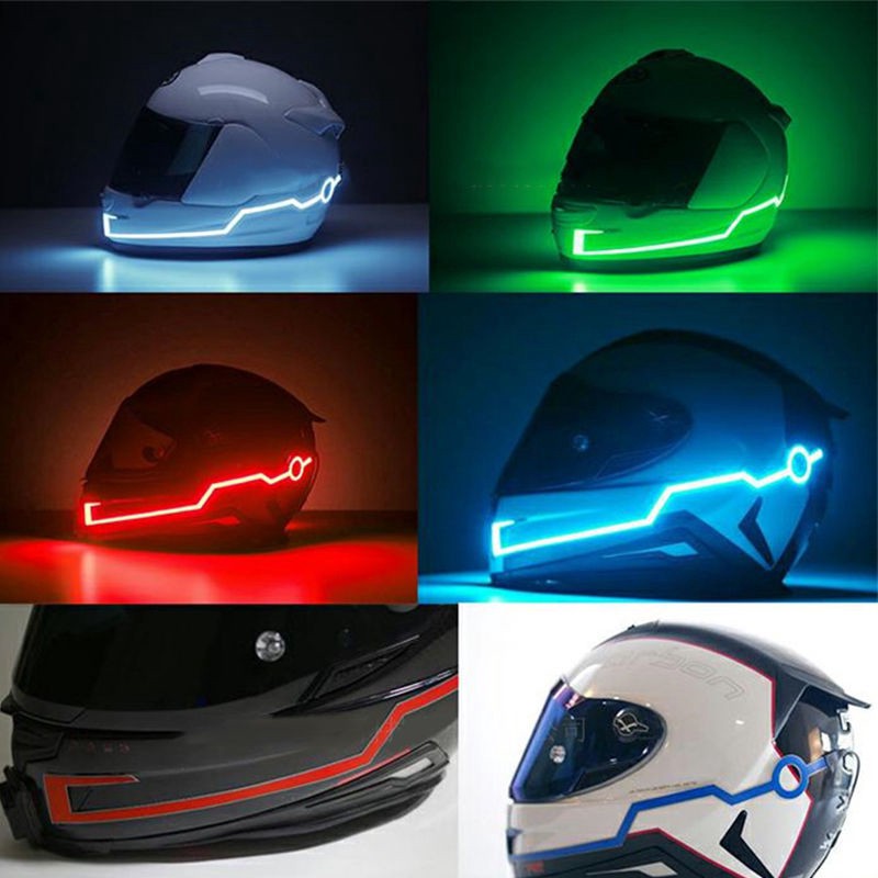 2 Pcs Motorcycle Helmet LED Light Self-adhesive Reflective Luminous