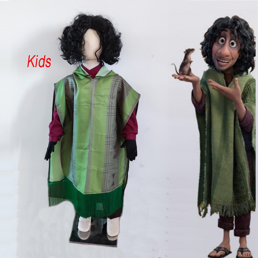 Kids Encanto Bruno Madrigal Cosplay Costume suit set Fancy Wig for ...